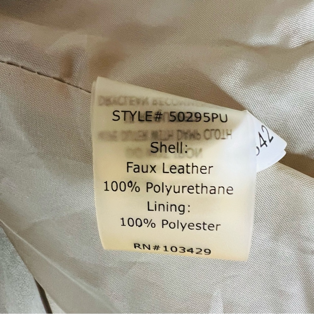 L’ATELIER Tan Vegan Faux Leather Moto Jacket Size M - Picture 11 of 11